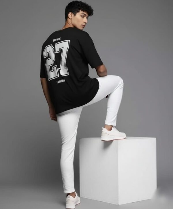 Men 27 Black T-shirt - Image 2