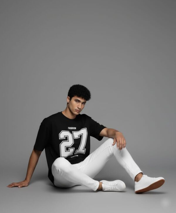 Men 27 Black T-shirt - Image 3