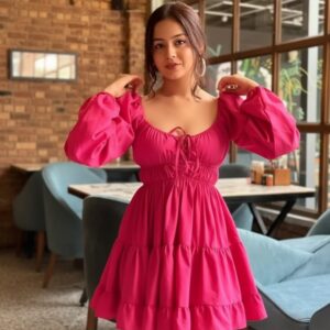 women's pink mini dress.